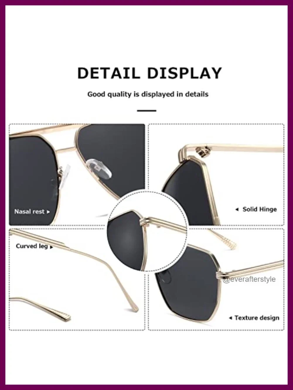 Polarized Square Sunglasses UV Protection Stainless Steel Frame